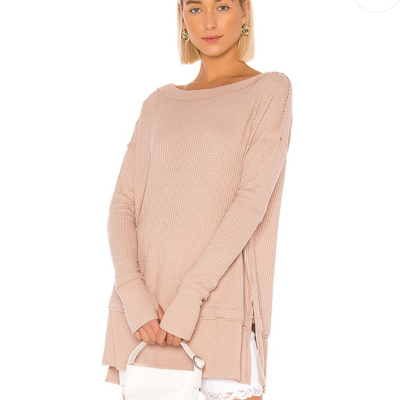 Free People Tops - Free People North Shore Thermal Knit Tunic Sand S